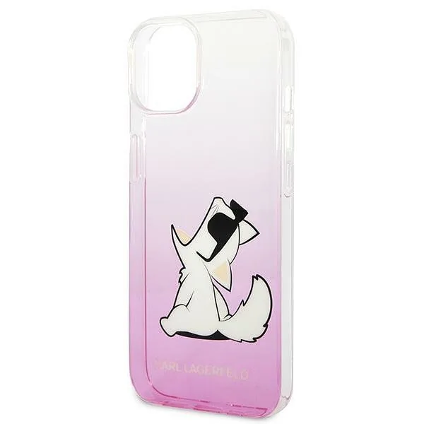Karl Lagerfeld KLHCP14MCFNRCPI iPhone 14 Plus / 15 Plus 6,7″ kõvakaaneline roosa Choupette Fun