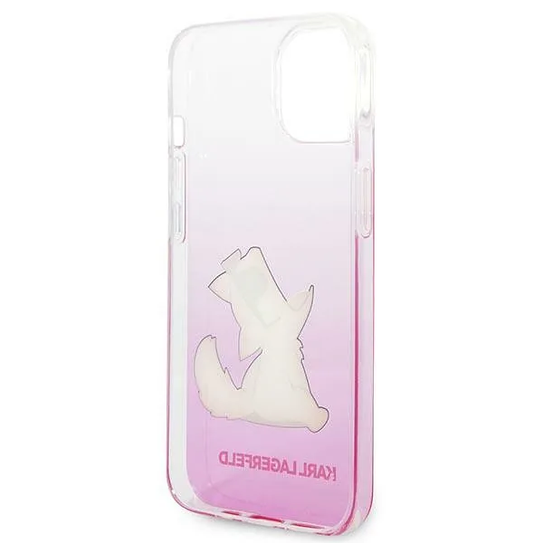 Karl Lagerfeld KLHCP14MCFNRCPI iPhone 14 Plus / 15 Plus 6,7″ kõvakaaneline roosa Choupette Fun