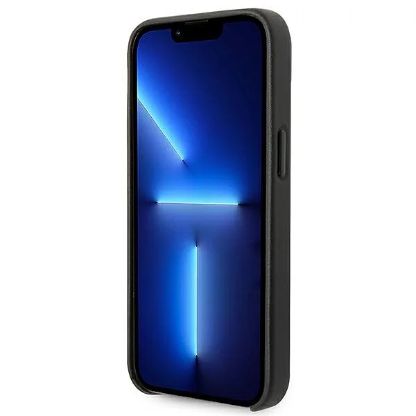 Karl Lagerfeld KLHCP14MFWHK iPhone 14 Plus / 15 Plus 6,7″ kõvakaaneline must nahk perforatsiooniga