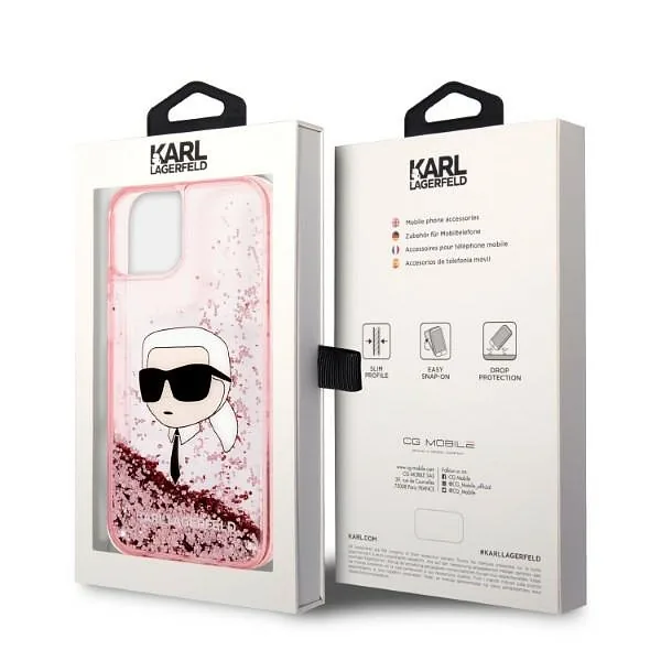 Karl Lagerfeld KLHCP14MLNKHCP iPhone 14 Plus / 15 Plus 6,7″ roosa kõvakate Glitter Karl’i pea