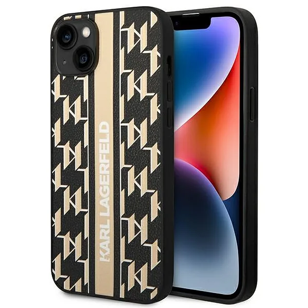 Karl Lagerfeld KLHCP14MPGKLSKW iPhone 14Plus / 15 Plus 6,7" kõvakaaneline pruun Monogram Stripe