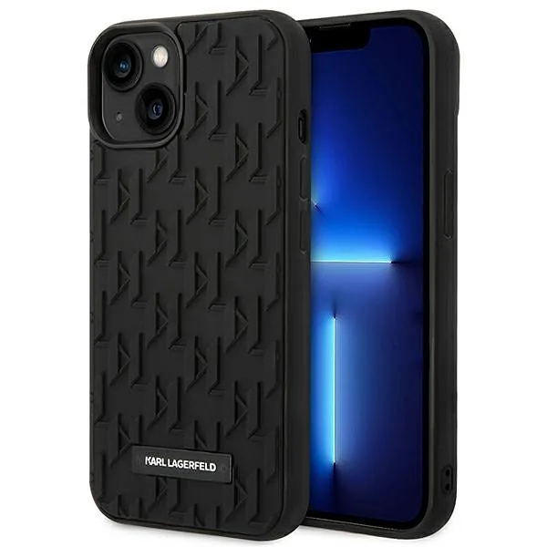 Karl Lagerfeld KLHCP14MRUPKLPK iPhone 14 Plus / 15 Plus 6,7" kõvakaaneline must 3D Monogramm