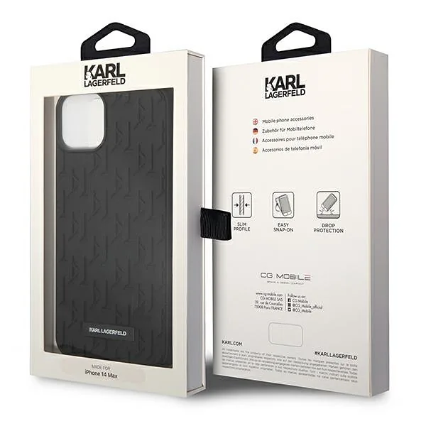 Karl Lagerfeld KLHCP14MRUPKLPK iPhone 14 Plus / 15 Plus 6,7″ kõvakaaneline must 3D Monogramm