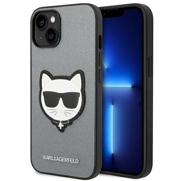 Karl Lagerfeld KLHCP14MSAPCHG iPhone 14 Plus / 15 Plus 6,7" kõvakaaneline hõbedane Saffiano Choupett