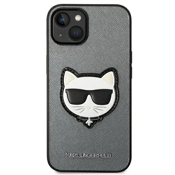 Karl Lagerfeld KLHCP14MSAPCHG iPhone 14 Plus / 15 Plus 6,7″ kõvakaaneline hõbedane Saffiano Choupett