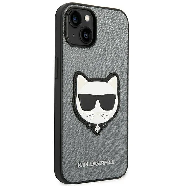 Karl Lagerfeld KLHCP14MSAPCHG iPhone 14 Plus / 15 Plus 6,7″ kõvakaaneline hõbedane Saffiano Choupett