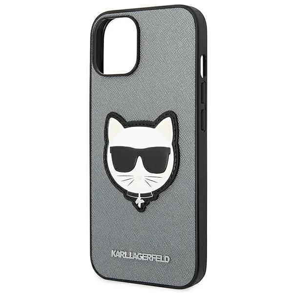 Karl Lagerfeld KLHCP14MSAPCHG iPhone 14 Plus / 15 Plus 6,7″ kõvakaaneline hõbedane Saffiano Choupett