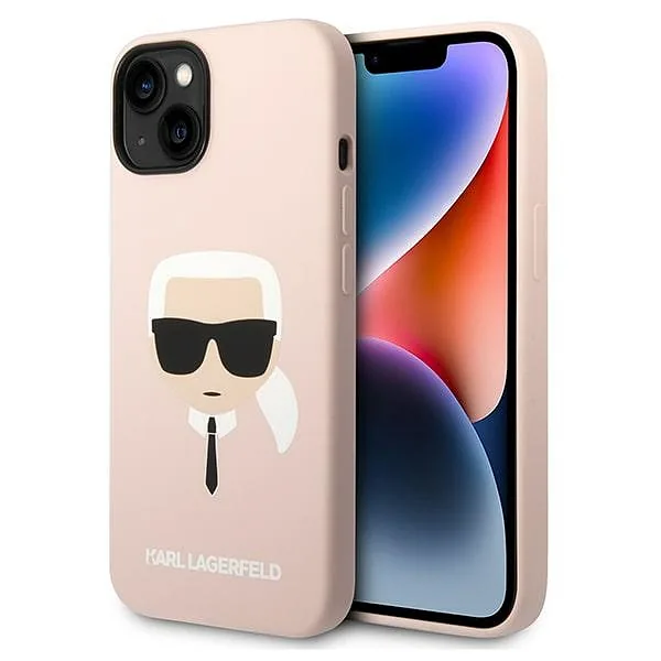 Karl Lagerfeld KLHCP14MSLKHLP iPhone 14 Plus / 15 Plus 6,7" kõvakate roosa silikoon Karl`s Head