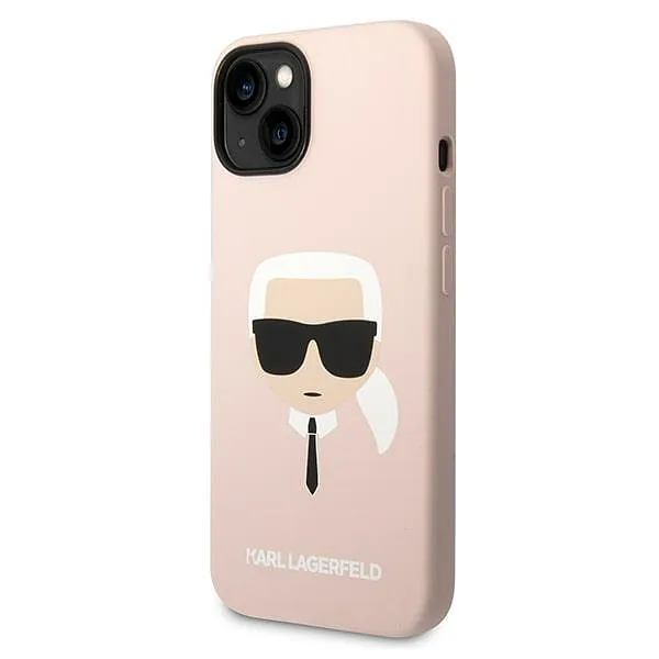 Karl Lagerfeld KLHCP14MSLKHLP iPhone 14 Plus / 15 Plus 6,7″ kõvakate roosa silikoon Karl`s Head