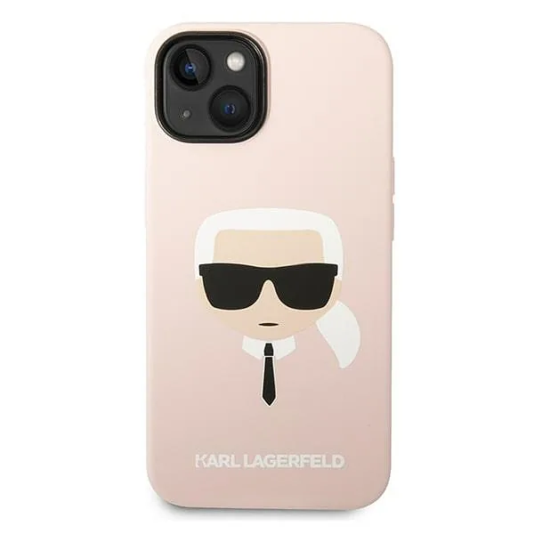 Karl Lagerfeld KLHCP14MSLKHLP iPhone 14 Plus / 15 Plus 6,7″ kõvakate roosa silikoon Karl`s Head