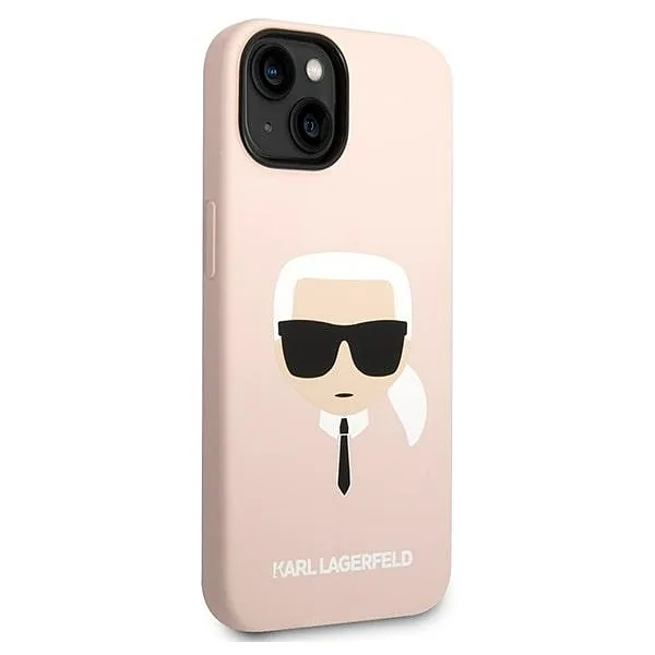 Karl Lagerfeld KLHCP14MSLKHLP iPhone 14 Plus / 15 Plus 6,7″ kõvakate roosa silikoon Karl`s Head
