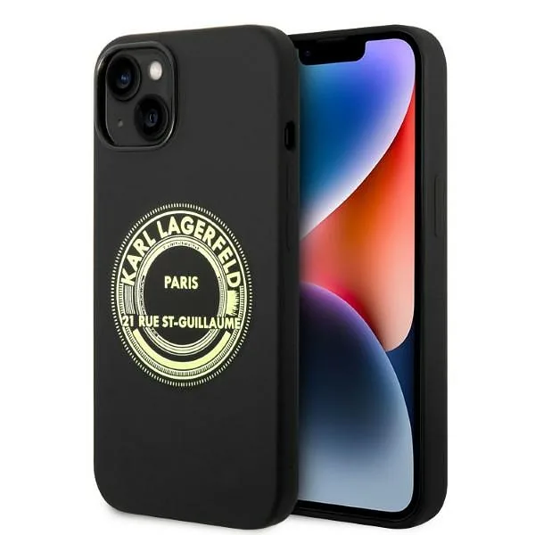 Karl Lagerfeld KLHCP14MSRSGRCK iPhone 14 Plus / 15 Plus 6,7" kõvakaaneline must silikoon RSG
