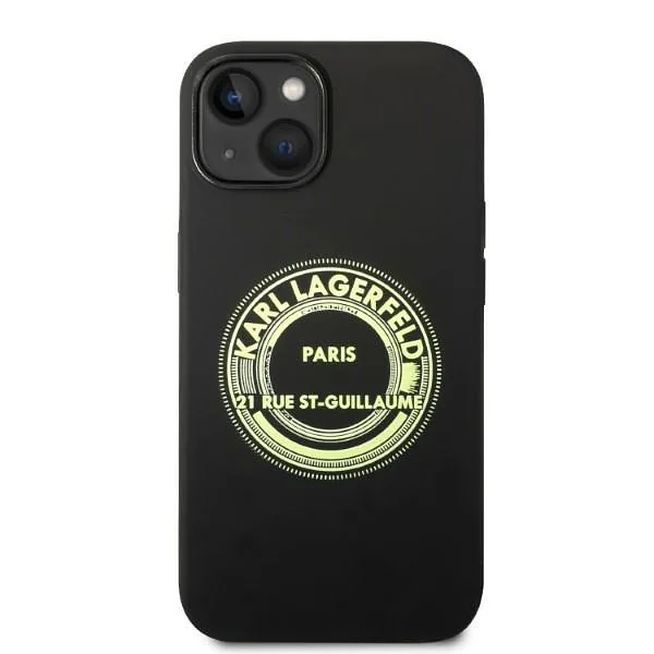 Karl Lagerfeld KLHCP14MSRSGRCK iPhone 14 Plus / 15 Plus 6,7″ kõvakaaneline must silikoon RSG