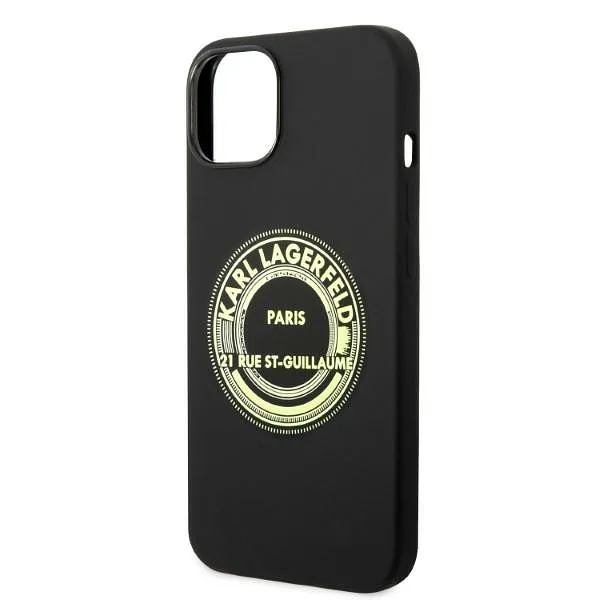 Karl Lagerfeld KLHCP14MSRSGRCK iPhone 14 Plus / 15 Plus 6,7″ kõvakaaneline must silikoon RSG