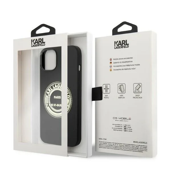 Karl Lagerfeld KLHCP14MSRSGRCK iPhone 14 Plus / 15 Plus 6,7″ kõvakaaneline must silikoon RSG