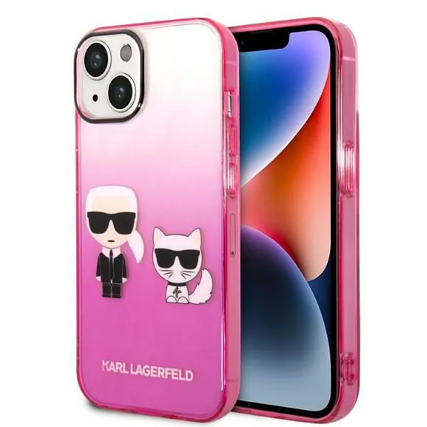 Karl Lagerfeld KLHCP14MTGKCP iPhone 14Plus / 15 Plus 6,7" kõvakaaneline roosa gradient