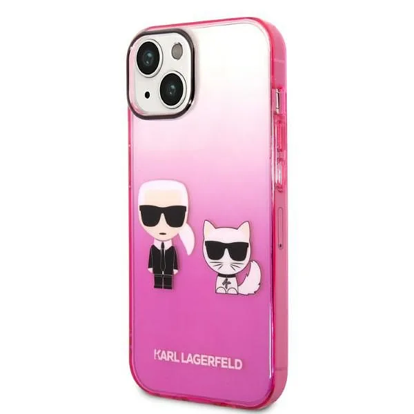 Karl Lagerfeld KLHCP14MTGKCP iPhone 14Plus / 15 Plus 6,7″ kõvakaaneline roosa gradient