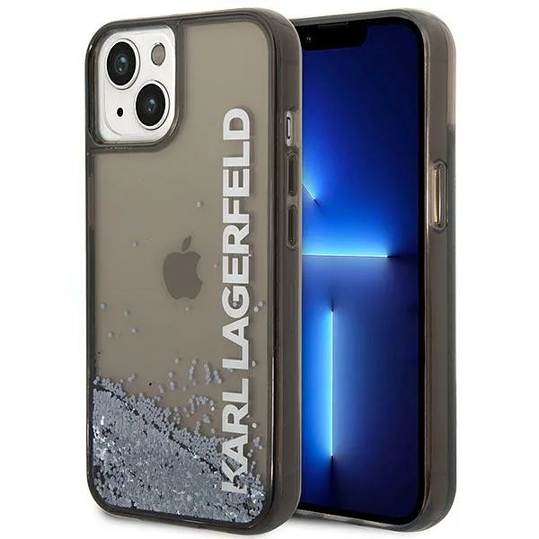 Karl Lagerfeld KLHCP14SLCKVK iPhone 14/ 15 / 13 6,1" must kõvakate Liquid Glitter Elong