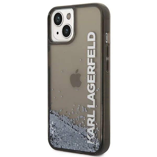 Karl Lagerfeld KLHCP14SLCKVK iPhone 14/ 15 / 13 6,1″ must kõvakate Liquid Glitter Elong