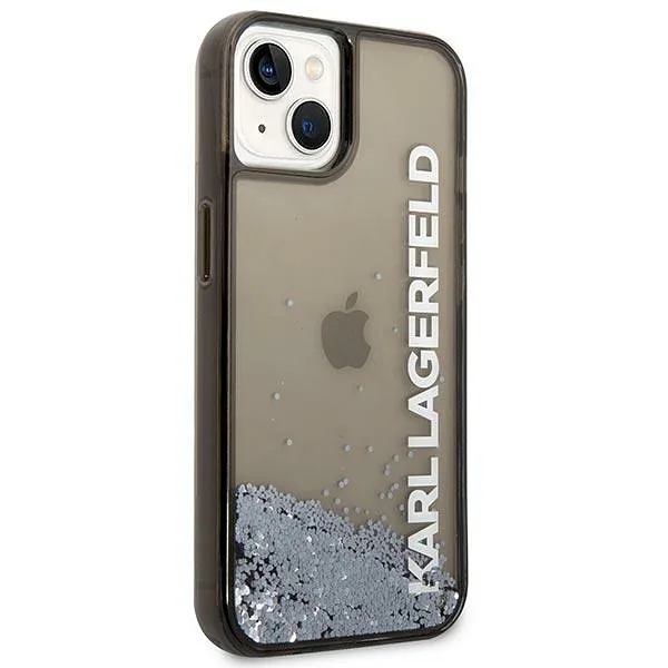Karl Lagerfeld KLHCP14SLCKVK iPhone 14/ 15 / 13 6,1″ must kõvakate Liquid Glitter Elong