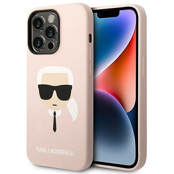 Karl Lagerfeld KLHCP14XSLKHLP iPhone 14 Pro Max 6,7" kõvakate roosa silikoon Karl'i pea