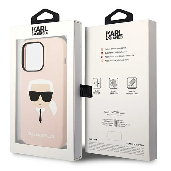 Karl Lagerfeld KLHCP14XSLKHLP iPhone 14 Pro Max 6,7″ kõvakate roosa silikoon Karl’i pea