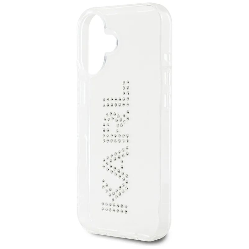 Karl Lagerfeld IML Rhinestones Logo ümbris iPhone 16 jaoks läbipaistev