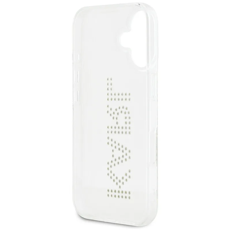 Karl Lagerfeld IML Rhinestones Logo ümbris iPhone 16 jaoks läbipaistev