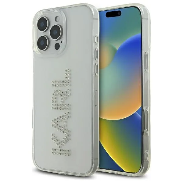 Karl Lagerfeld KLHCP16XHKLSTDCT iPhone 16 Pro Max 6.9" läbipaistev kõvakaaneline kaitseümbris IML kristallidega logo