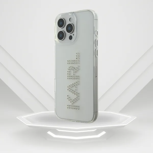 Karl Lagerfeld KLHCP16XHKLSTDCT iPhone 16 Pro Max 6.9″ läbipaistev kõvakaaneline kaitseümbris IML kristallidega logo