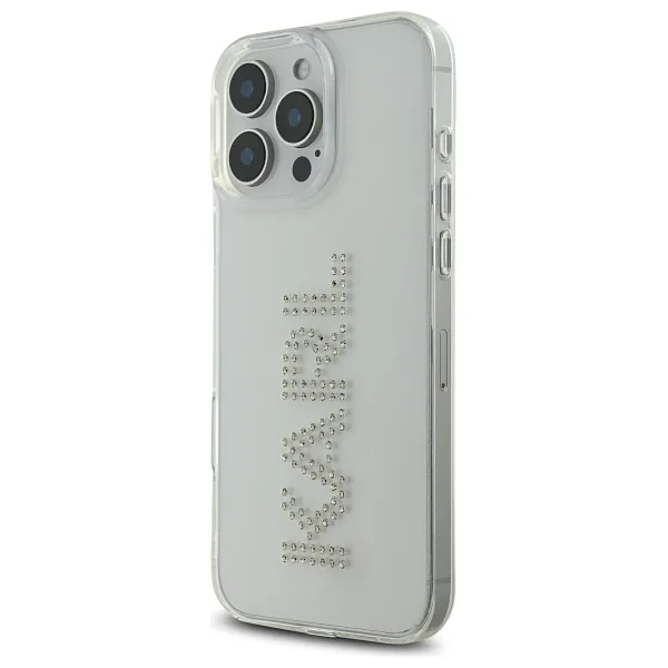 Karl Lagerfeld KLHCP16XHKLSTDCT iPhone 16 Pro Max 6.9″ läbipaistev kõvakaaneline kaitseümbris IML kristallidega logo