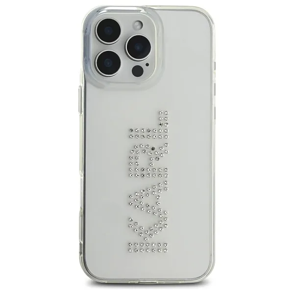 Karl Lagerfeld KLHCP16XHKLSTDCT iPhone 16 Pro Max 6.9″ läbipaistev kõvakaaneline kaitseümbris IML kristallidega logo