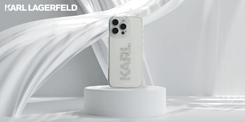 Karl Lagerfeld KLHCP16XHKLSTDCT iPhone 16 Pro Max 6.9″ läbipaistev kõvakaaneline kaitseümbris IML kristallidega logo