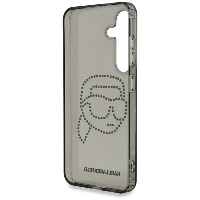 Karl Lagerfeld Rhinestones Karl Head Logo ümbris Samsung Galaxy S25 jaoks, must