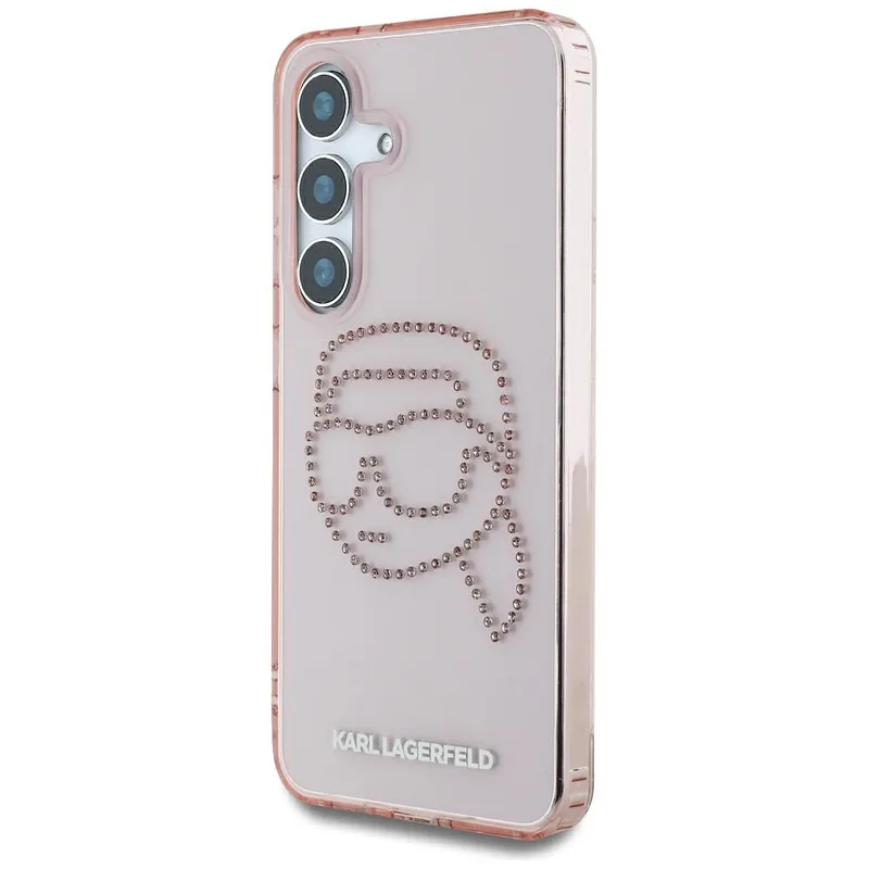 Karl Lagerfeldi kristallidega K. Pea logo ümbris Samsung Galaxy S25 roosa