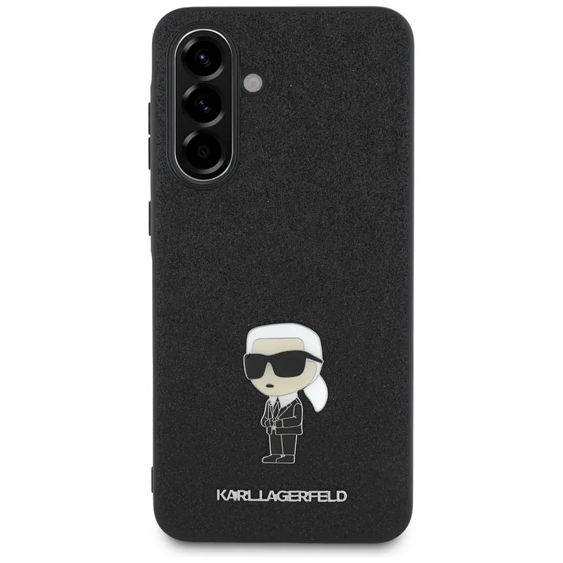 Karl Lagerfeld fikseeritud sädelev ikooniline metallkinnitus Samsung Galaxy A36 must