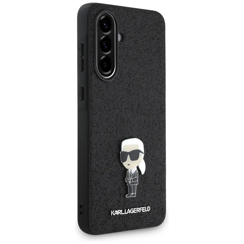 Karl Lagerfeld fikseeritud sädelev ikooniline metallkinnitus Samsung Galaxy A36 must