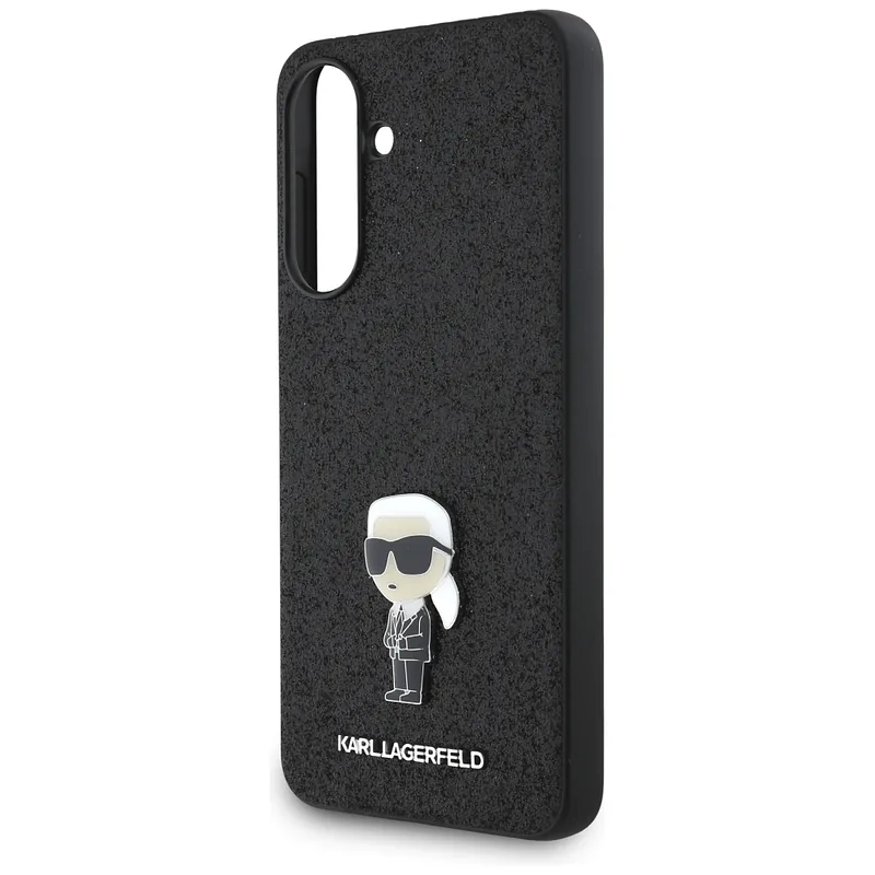 Karl Lagerfeld fikseeritud sädelev ikooniline metallkinnitus Samsung Galaxy A36 must