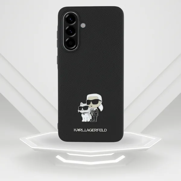Karl Lagerfeld Saffiano ümbris K&C metallist logoga Samsung Galaxy A36 must