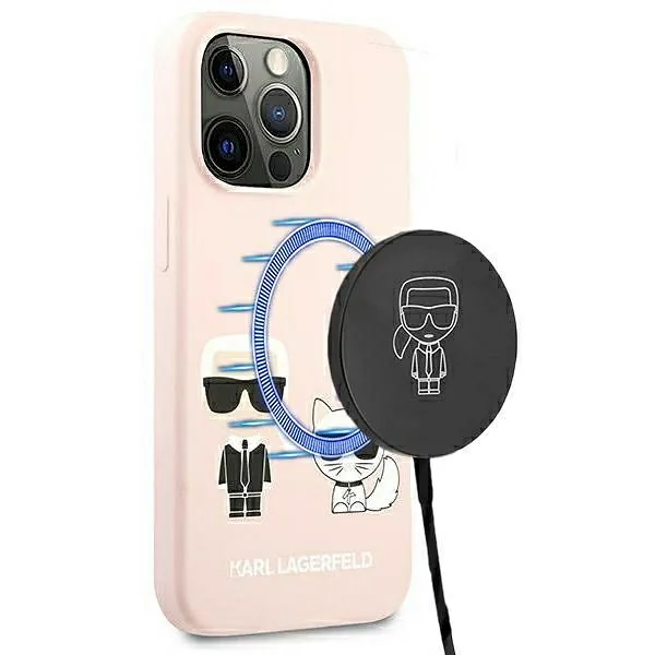 Karl Lagerfeld KLHMP13XSSKCI iPhone 13 Pro Max 6,7" kõvakate heleroosa silikoon Ikonik K