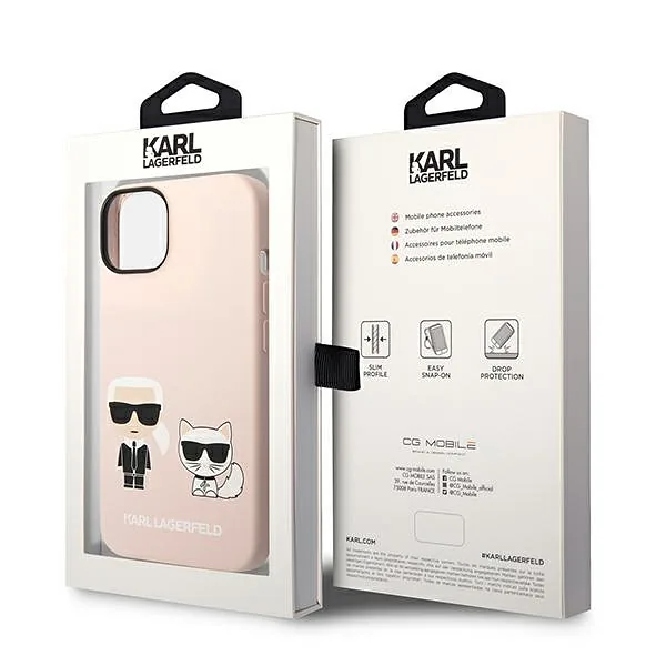 Karl Lagerfeld KLHMP14SSSKCI iPhone 14/ 15 / 13 6,1″ kõvakate heleroosa silikoon Karl &