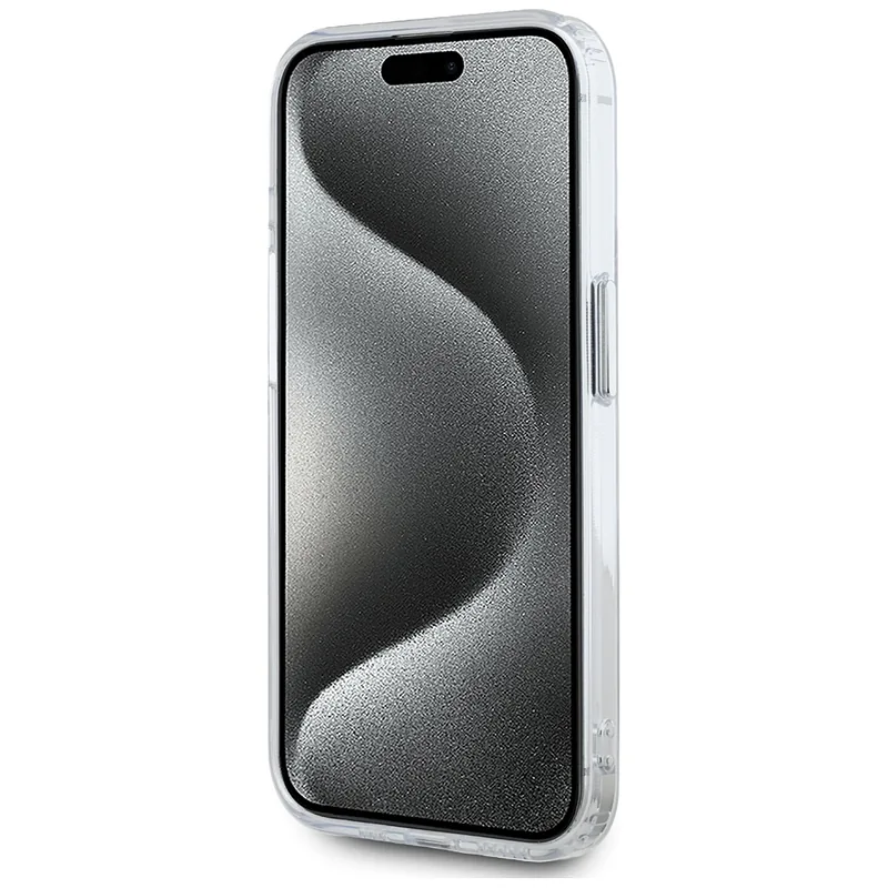 Karl Lagerfeld IML Metal Karl Head MagSafe ümbris iPhone 15 Pro valge