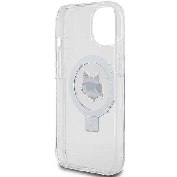 Karl Lagerfeld KLHMP15MHMRSCHH iPhone 15 Plus / 14 Plus 6.7″ valge kõvakaaneline kaitseümbris rõngastugiga Choupett
