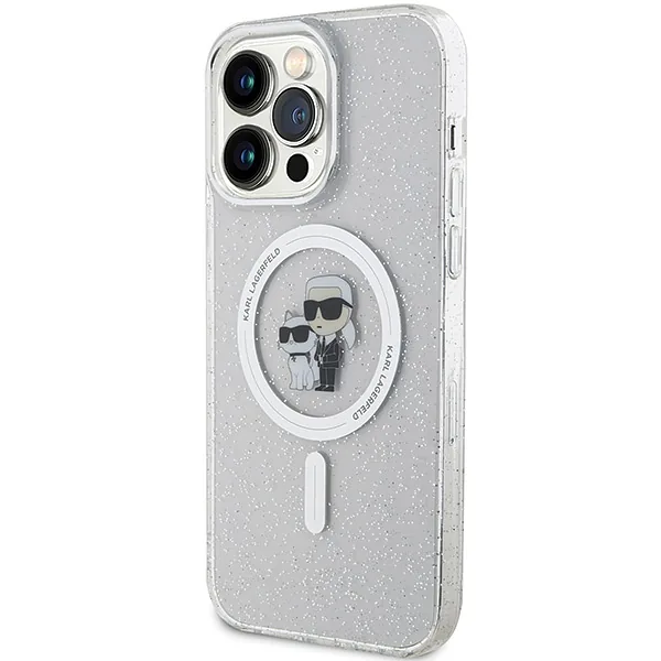 Karl Lagerfeld KLHMP15XHGKCNOT iPhone 15Pro Max 6.7″ läbipaistev kõvakaaneline Karl&Choupette Glitter Mag