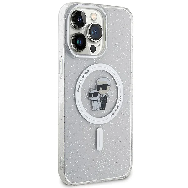 Karl Lagerfeld KLHMP15XHGKCNOT iPhone 15Pro Max 6.7″ läbipaistev kõvakaaneline Karl&Choupette Glitter Mag
