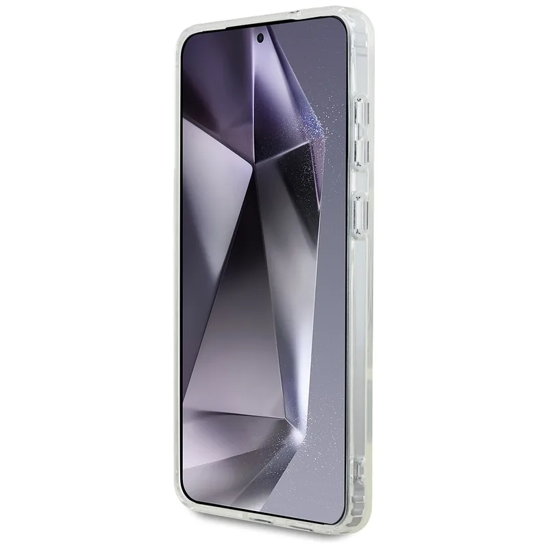 Karl Lagerfeld Button Choupette Pea Trükitud Logo MagSafe kaitse Samsung Galaxy S25 Edge valge