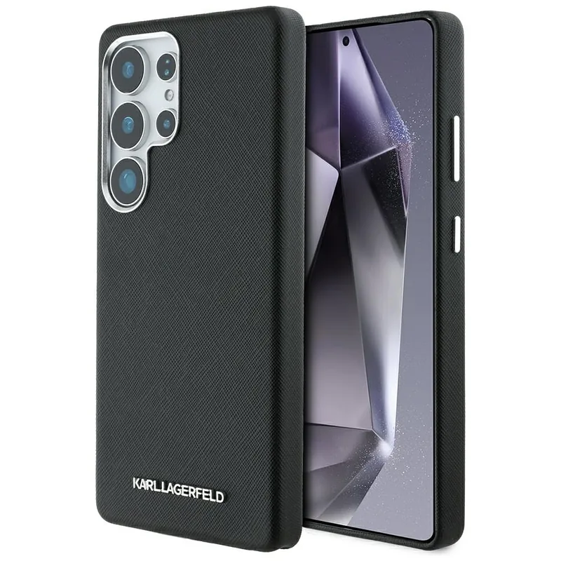 Karl Lagerfeld Saffiano täielikult kaetud pikendatud metallist logo MagSafe ümbris Samsung Galaxy S25 jaoks