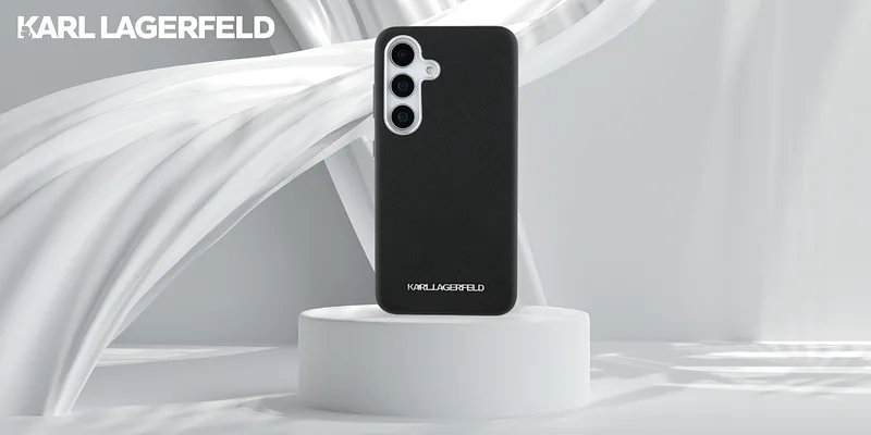 Karl Lagerfeld Saffiano täielikult kaetud pikendatud metallist logo MagSafe ümbris Samsung Galaxy S25 jaoks