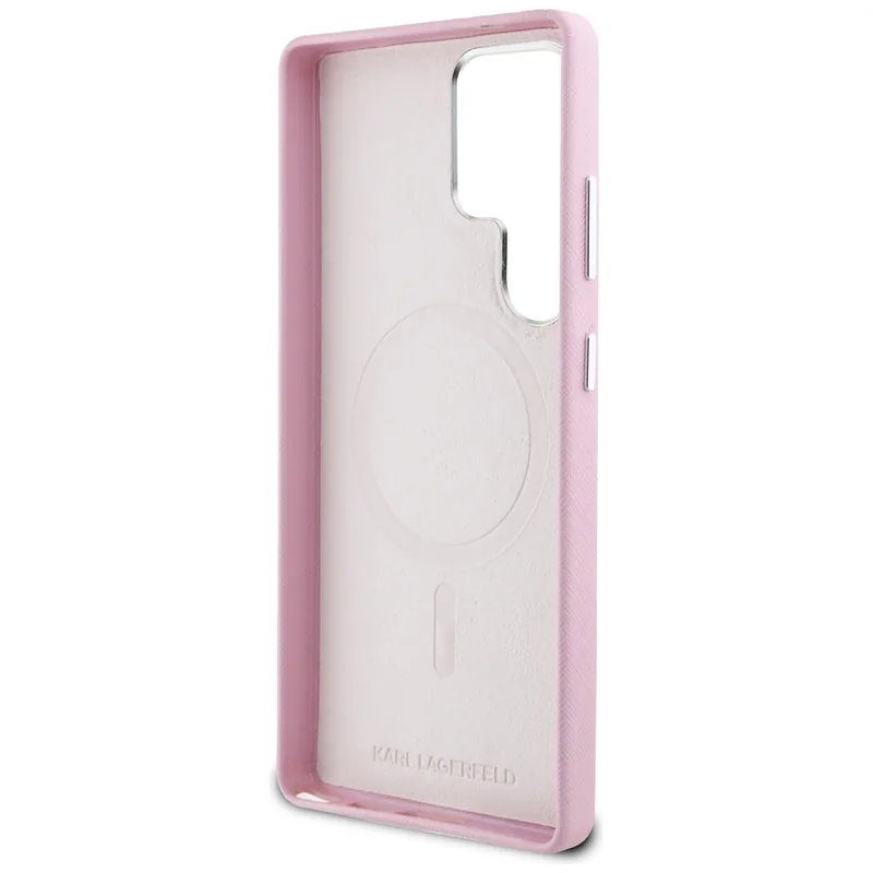Karl Lagerfeld Saffiano täisümbrisega pikendatud metallist logo MagSafe ümbris Samsung Galaxy S25 jaoks