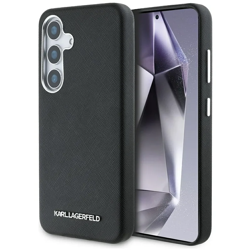 Karl Lagerfeld Saffiano täisümbrisega pikendatud metallist logo MagSafe ümbris Samsung Galaxy S25+ jaoks